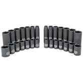 28 Piece 1/2 inch Drive SAE & Metric Impact Socket Set - 58137